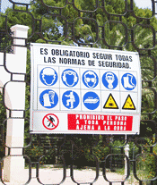 Cartel obra, cartel obligacion, cartel seguridad